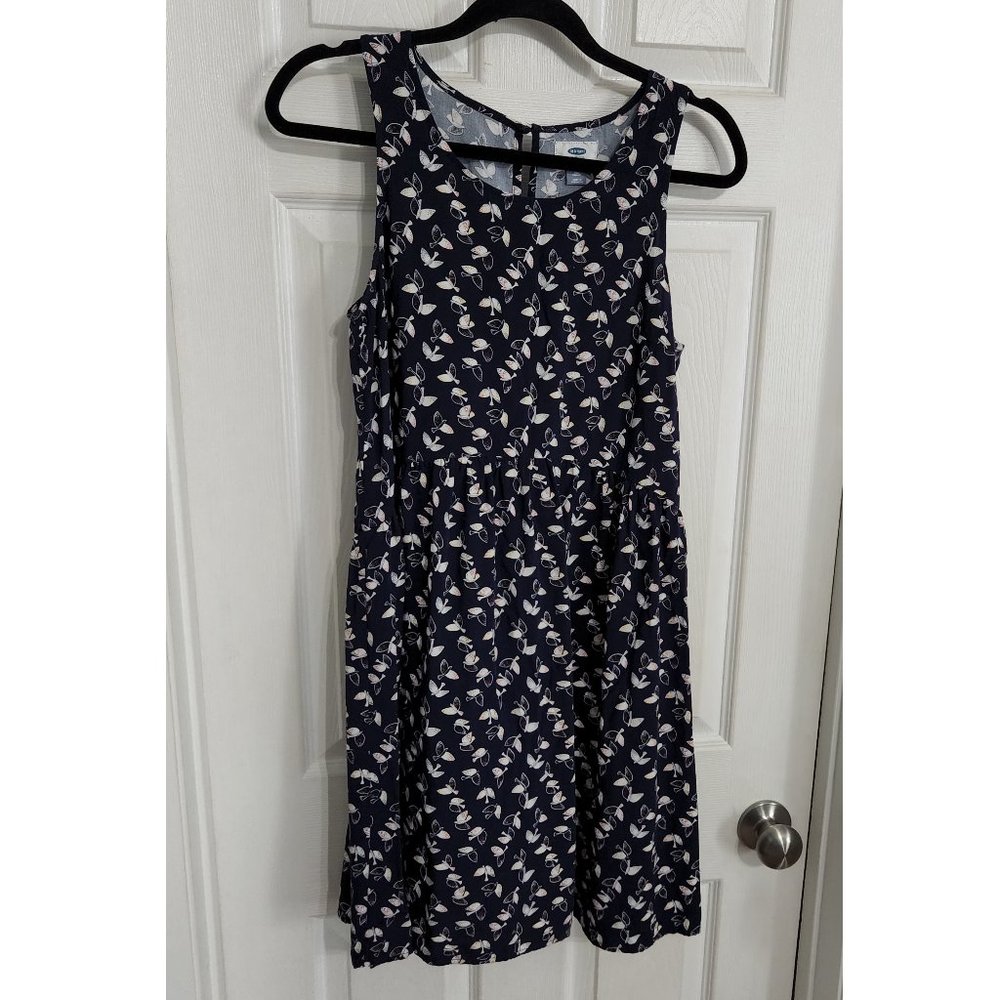 Sleeveless bird / floral print swing dress TALL